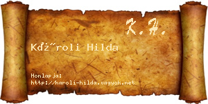 Károli Hilda névjegykártya